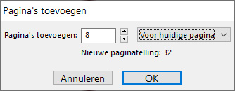Aantal in te voegen pagina's