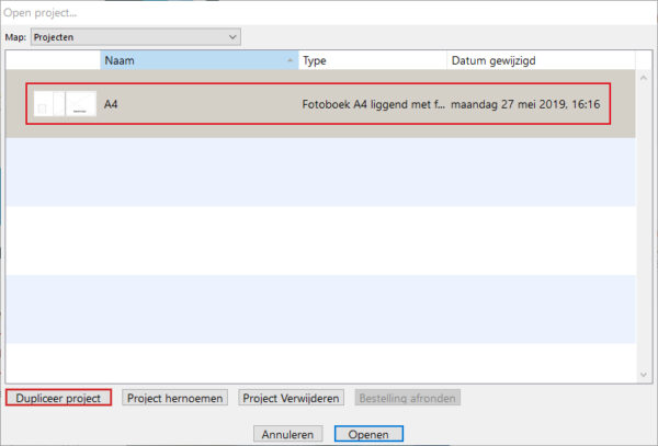 Dupliceer project