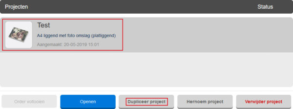 Dupliceer project online