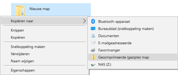 Gecoprimeerde map maken