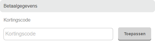 Kortingscode invoeren