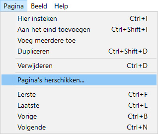 Pagina's herschikken