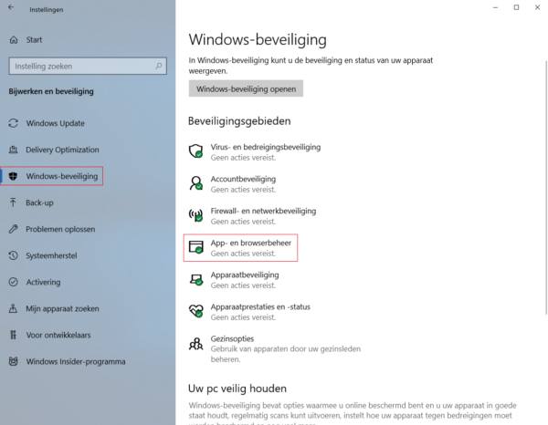 Windows beveiliging