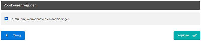 Voorkeuren wijzigen nieuwsbrief