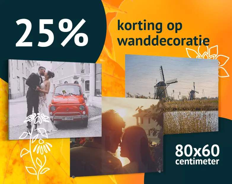 25% korting op wanddeco 80x60cm 25% korting op wanddeco 80x60cm